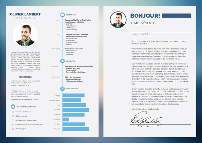 exemple cv indesign